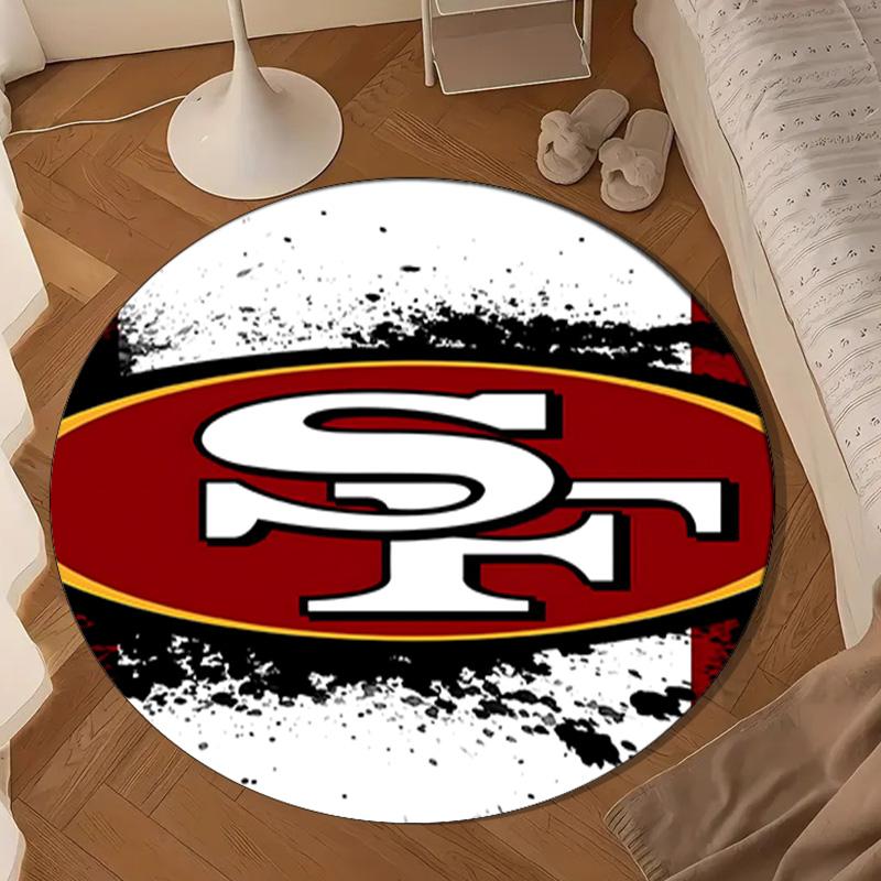 Vintage 49ers Football Round Mat, Anti-slip Circle Carpet Chair Rug For livingroom,Bedroom, Doormat Home Decor Gift Christmas Gifts