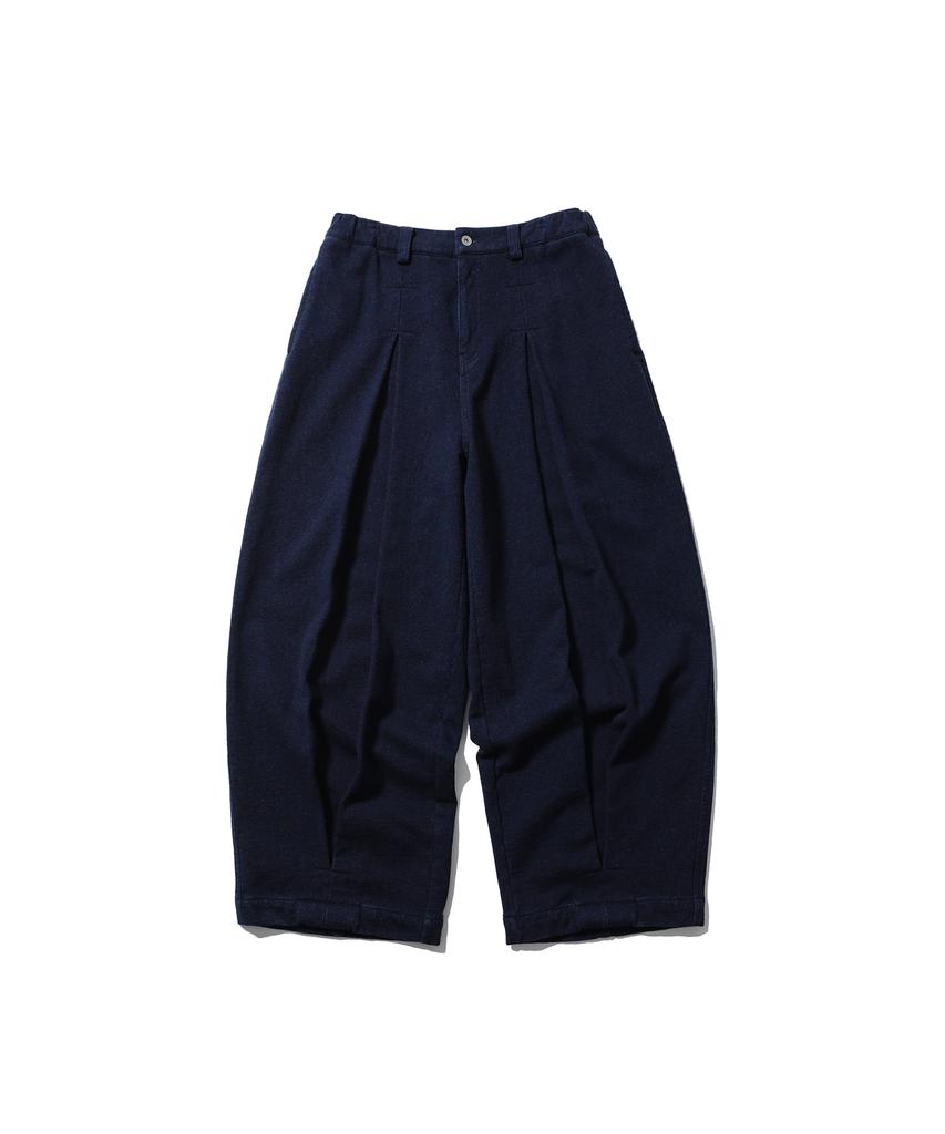 ANGLAN Heavy Sweat Long Tuck Pants - Indigo