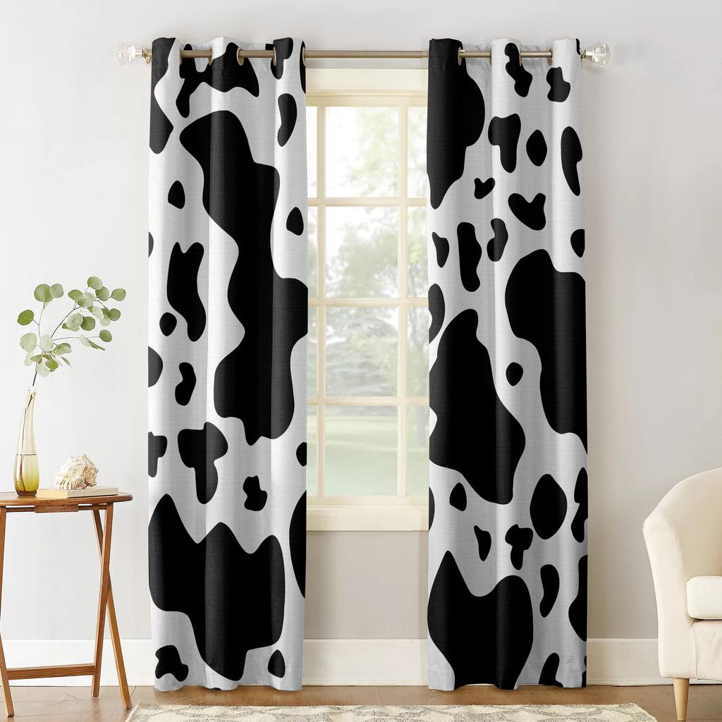 Cow Texture Kitchen Curtains Bedroom Decor Items Curtain Panel Window Curtains for Living Room