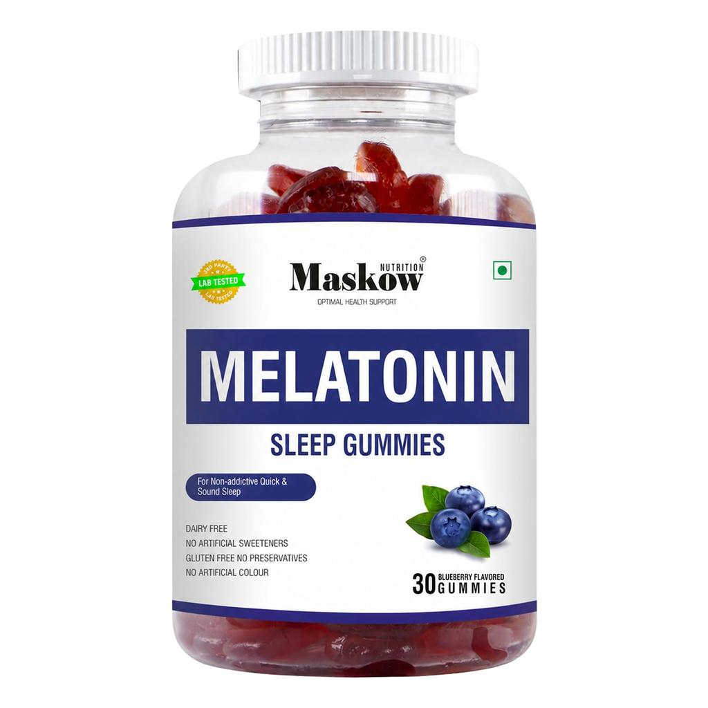 Maskow Nutrition Melatonin 5 Mg Sleep Gummies | Muscle Recovery & Nerve Relaxation | Helps You Sleep Soundly | Wake Up Fresh & Energetic | 30 Gu