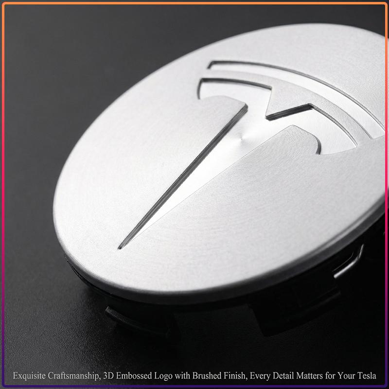 4Pcs 56MM Car Emblem Wheel Center Hub Cap Covers Auto Rim Cover For Tesla Model S Model X Model Y Model 3 Roadster SpaceX Accessory