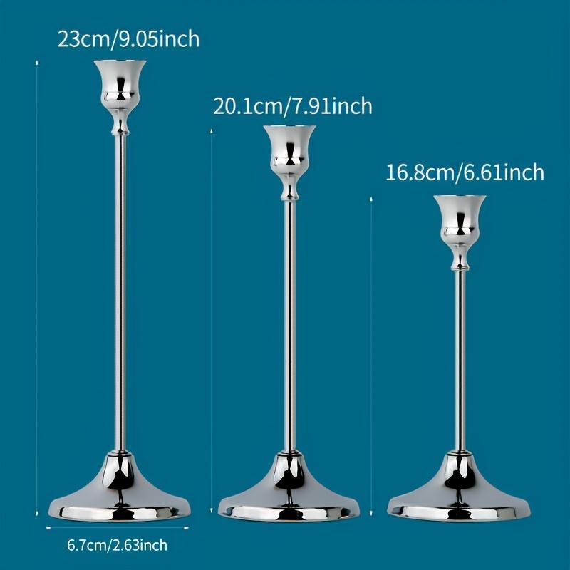 3 Stück Messing Goldene Metall Kegel Kerzenhalter, Vintage Moderne Dekorative Mittelstück Kerzenhalter für Kaminsims