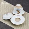 160 ml Retro Ru Porzellan Alaun Rot Gaiwan Keramik Suppenterrine mit Deckel Tee Terrine Teezubereitung Deckel Schüssel Cha Zubehör Dekoration