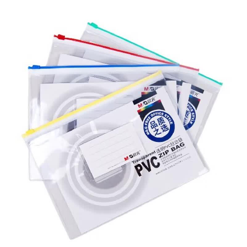 MG A4 Transparent PVC Zipper Document Bags