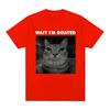 Wait I'm Goated Funny Meme Cat T-shirt Men's Women Clothing Cotton Casual Oversized T-shirts Hip Hop Vintage T Shirts Streetwear