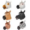 Halloween Cosplay Tierkopfmaske, weiße, braune, schwarze Pferdemaske, Latexmaske