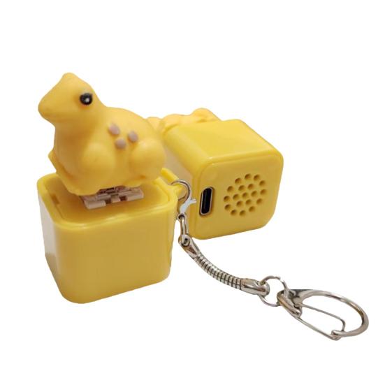 Portachiavi a Pulsante con Suono Realistico di Rana e Luce LED Giocattolo Carino per Alleviare lo Stress Souvenir Unico di Rana Regalo di Compleanno per Amanti delle Rane
