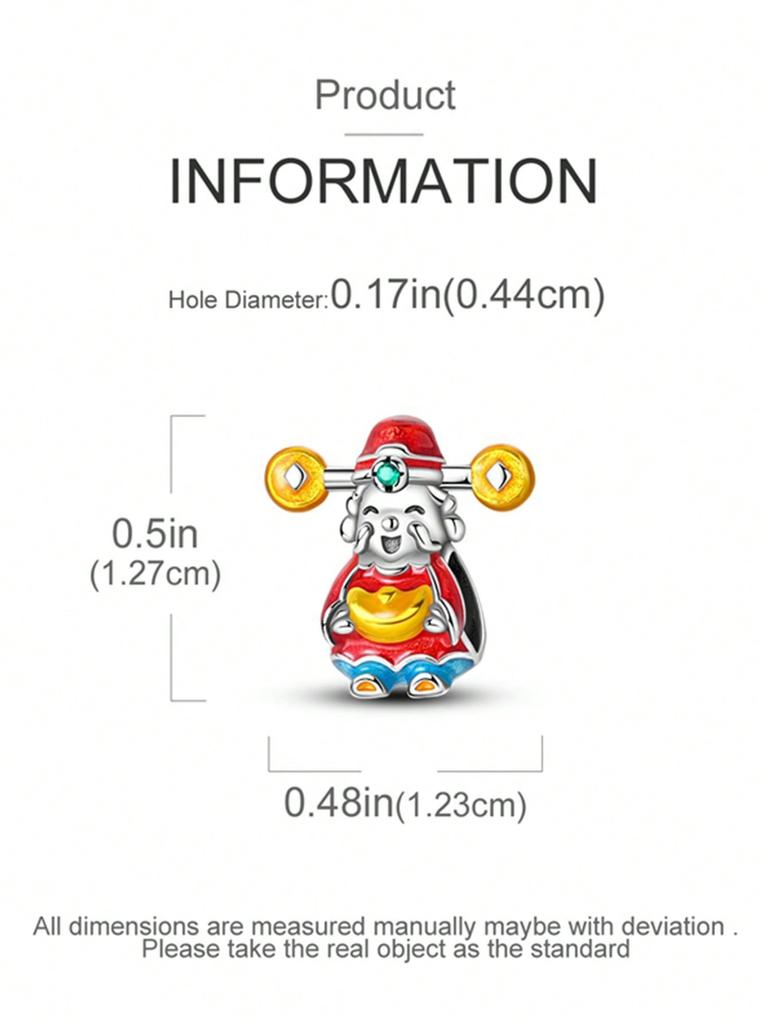 Charms Plata God Of Wealth Lucky Bag Beads Charm Copper Plated Fit Copperoriginal Bracelet For Jewelry Making Diy Charm