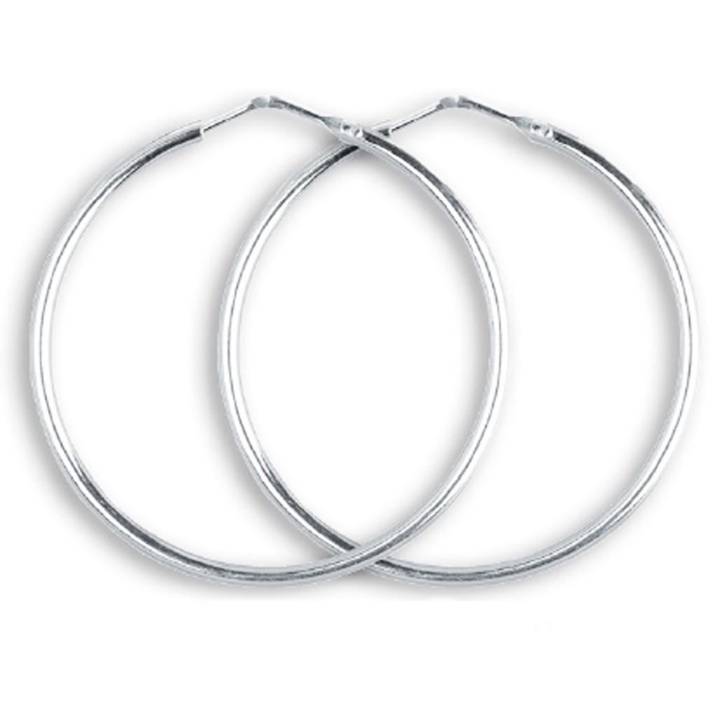 Les Trésors De Lily [P1681] - Silver 'Simplicity' Hoop Earrings - 20 Mm 2 Mm