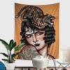 VIKAMA Wild Tiger Vintage Tattoo Tapestry for Women Fadeproof Wall Decor for Living Room Bedroom Unique Animal Print Home Decor