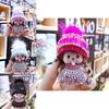 Crystal-studded Monchhichi Keychain Knit Hat Mink Pendant Arcade Prize Exchange Gift