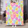 Valentine's Heart Print Plush Throw Blanket - Soft Polyester, Ideal for Bed, Sofa, Chair, Gift for Loved Ones