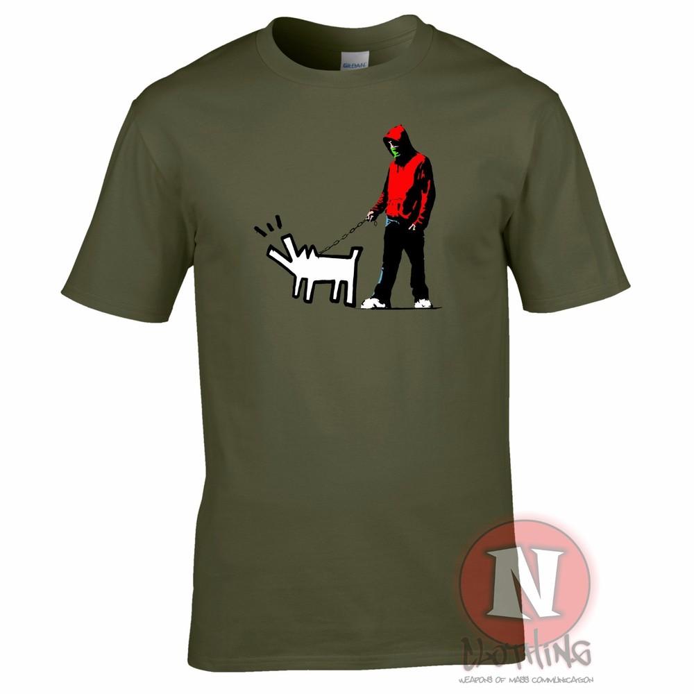 Banksy Harings Dog TShirt Street Art Graffiti Design Print Exclusive S