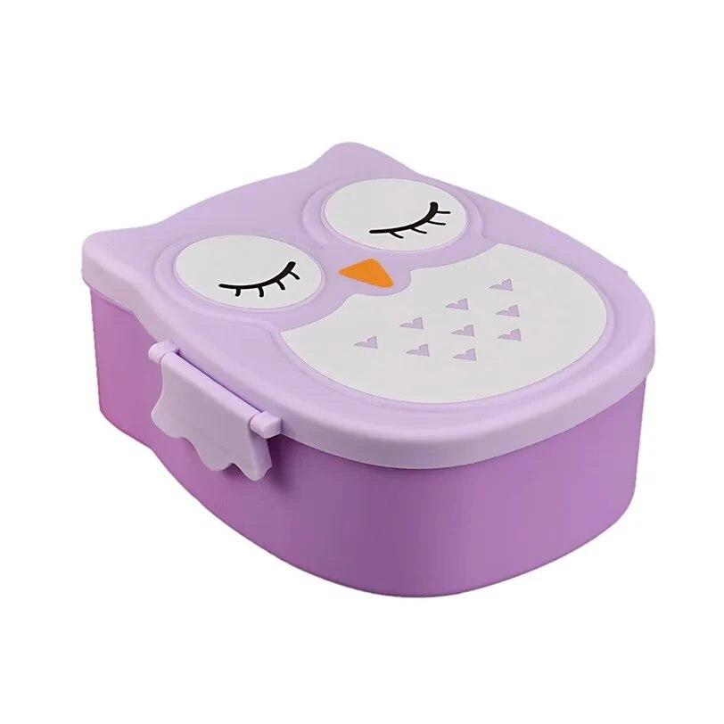 1ks krabička na oběd ve tvaru sovy s přihrádkami Nádoba na oběd s víčky Almacenamiento Cocina přenosná bento krabička pro děti