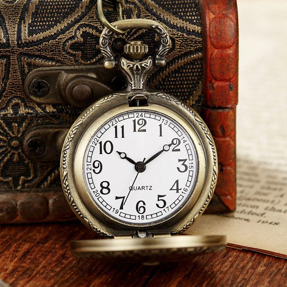With Chain Necklace Watch Arabic Numerals Dial Pendant Pocket Clock Quartz Pocket Watch Men Women