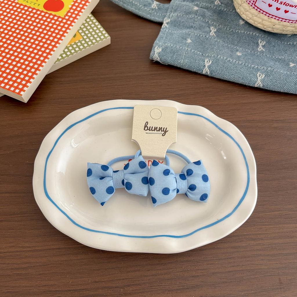 2Pcs Bow Children's Elastic Hair Band Sweet Girls Hair Rope Tie Ponytail Holder Rubber Band Kids Headwear Hair Accessories