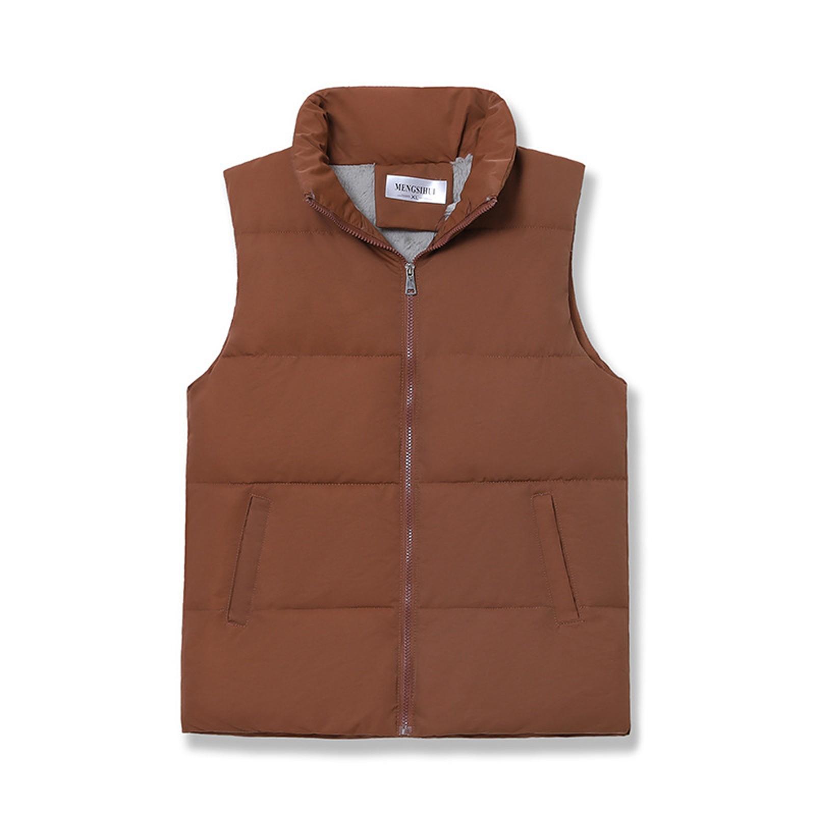 

Женская мода осень/зима пуховая хлопковая теплая куртка-жилет XXXXXL кофейный