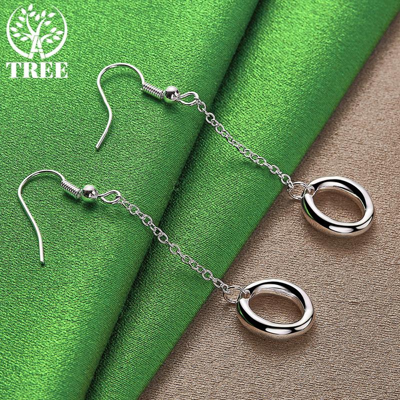 Charm 925 Sterling Silver Water Droplet Long Drop Earrings For Women Birthday Wedding Party High-Quality Elegant Jewelry Gifts