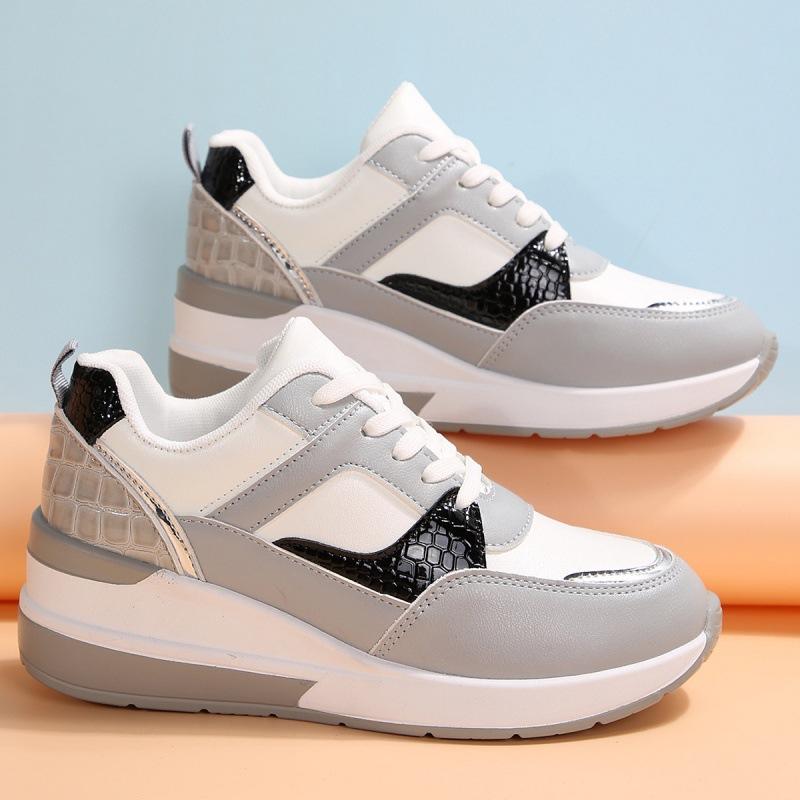 Sports and Leisure Shoes European and American New Slope Heel Platform Casual Sports Shoes Large Size