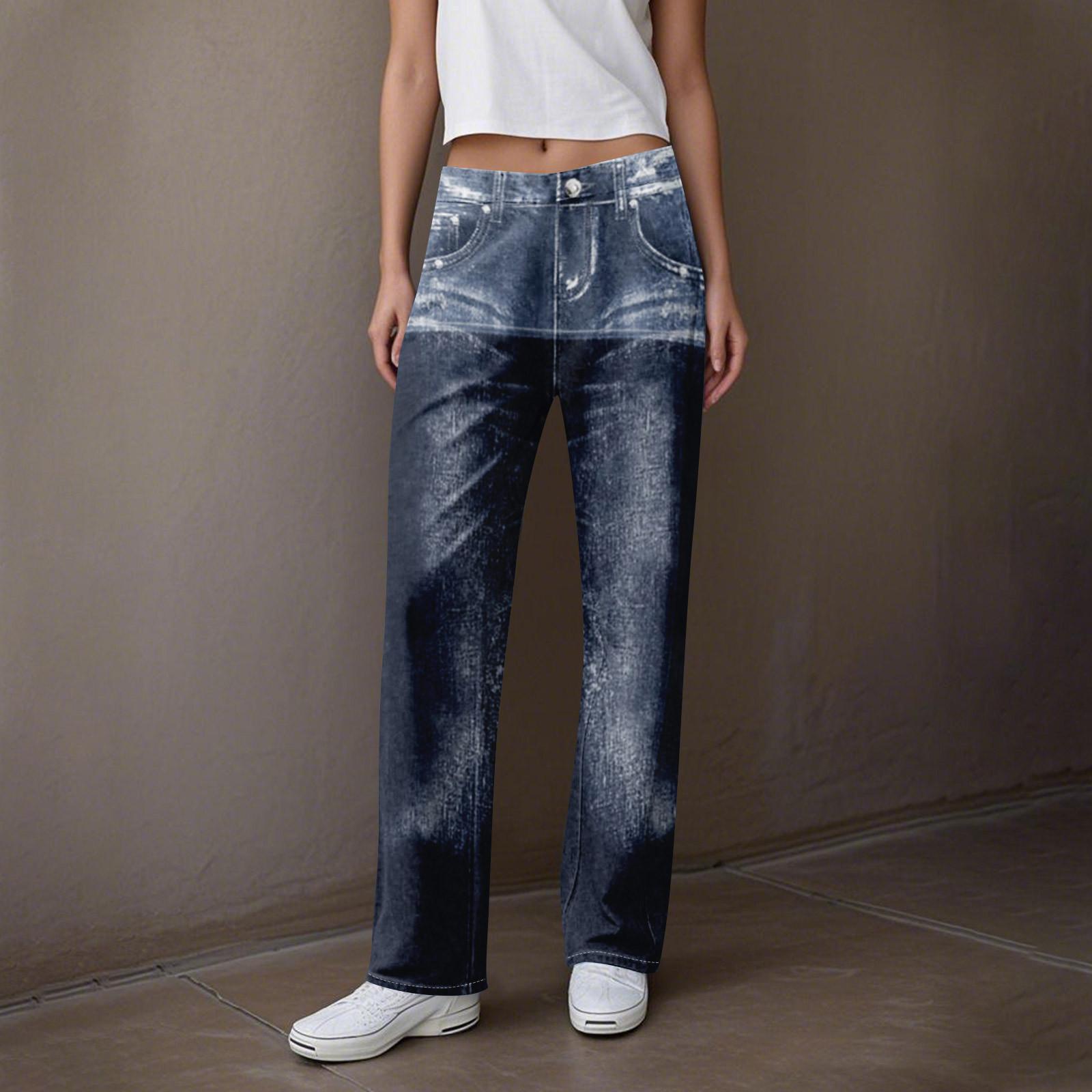 

Женские повседневные спортивные брюки, джинсы с принтом, джинсовые брюки L