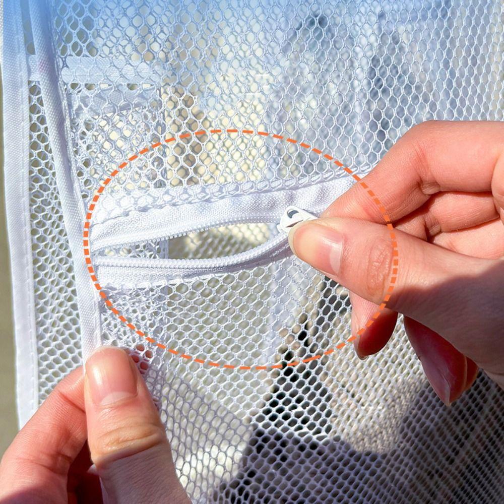 2Pcs Windproof Slippers Sneakers Drying Racks Reusable Mesh Laundry Bag Shoe Drying Net  Balcony