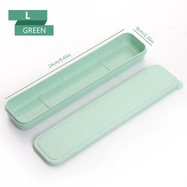 21/24 cm PP Bærbar Reisebestikk Oppbevaringsboks Etui Matservise Kjøkkengaffel Skjeboks For Barn Skolebestikk
