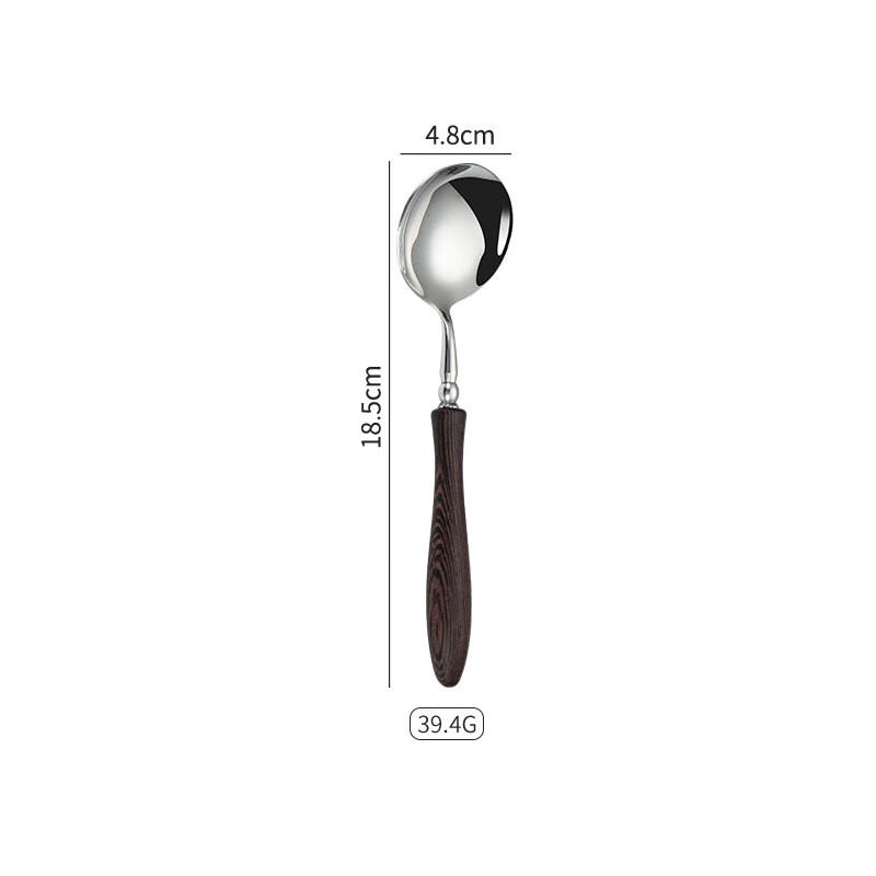 ZISIZ Wood Handle Dinner Spoon Set