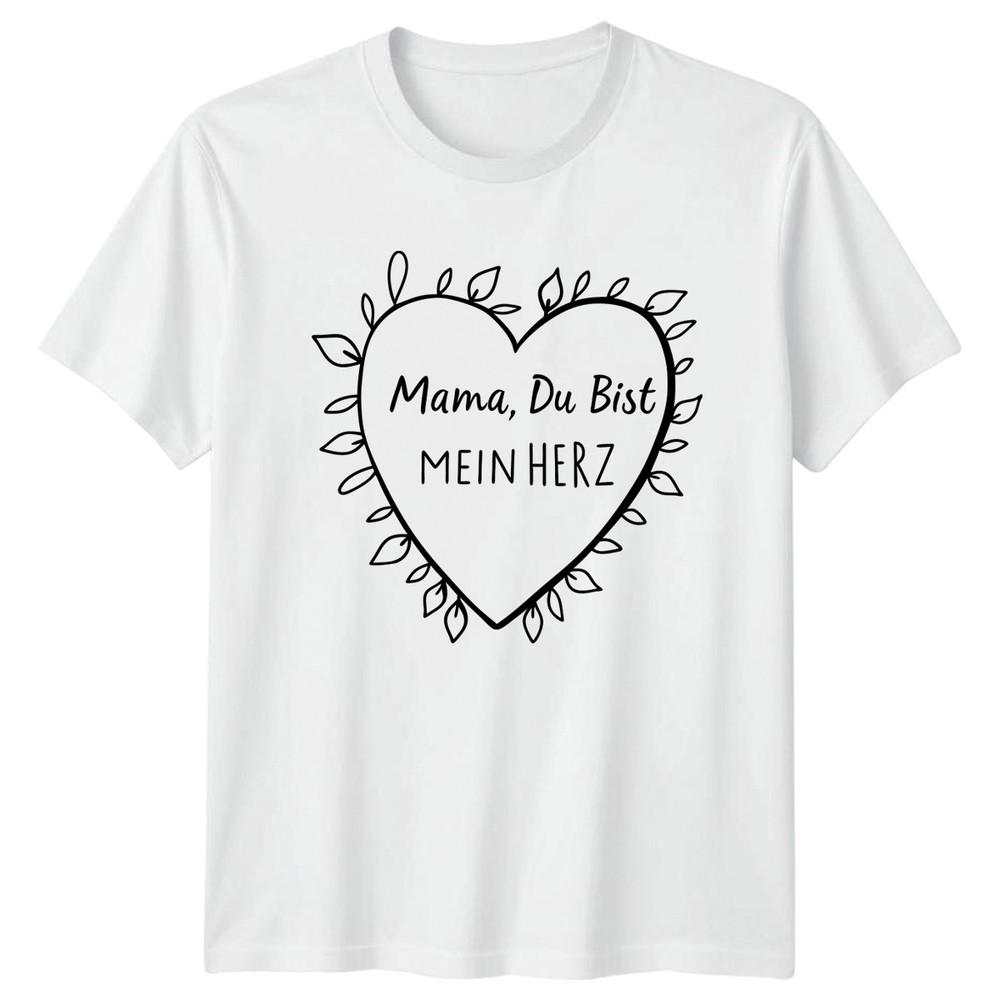 Mama Du Bist Mein Herz Unisexs TShirt GerUnisex Mama Motherhood Mothers Day Gift S