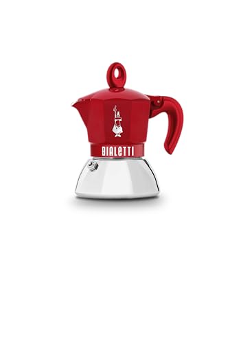 Bialetti Moka Induction Exclusive Red 2-Cup Coffee Maker, Induction Compatible & Stovetop Compatible (Coffee Maker, Espresso Maker, Mocchinetta)
