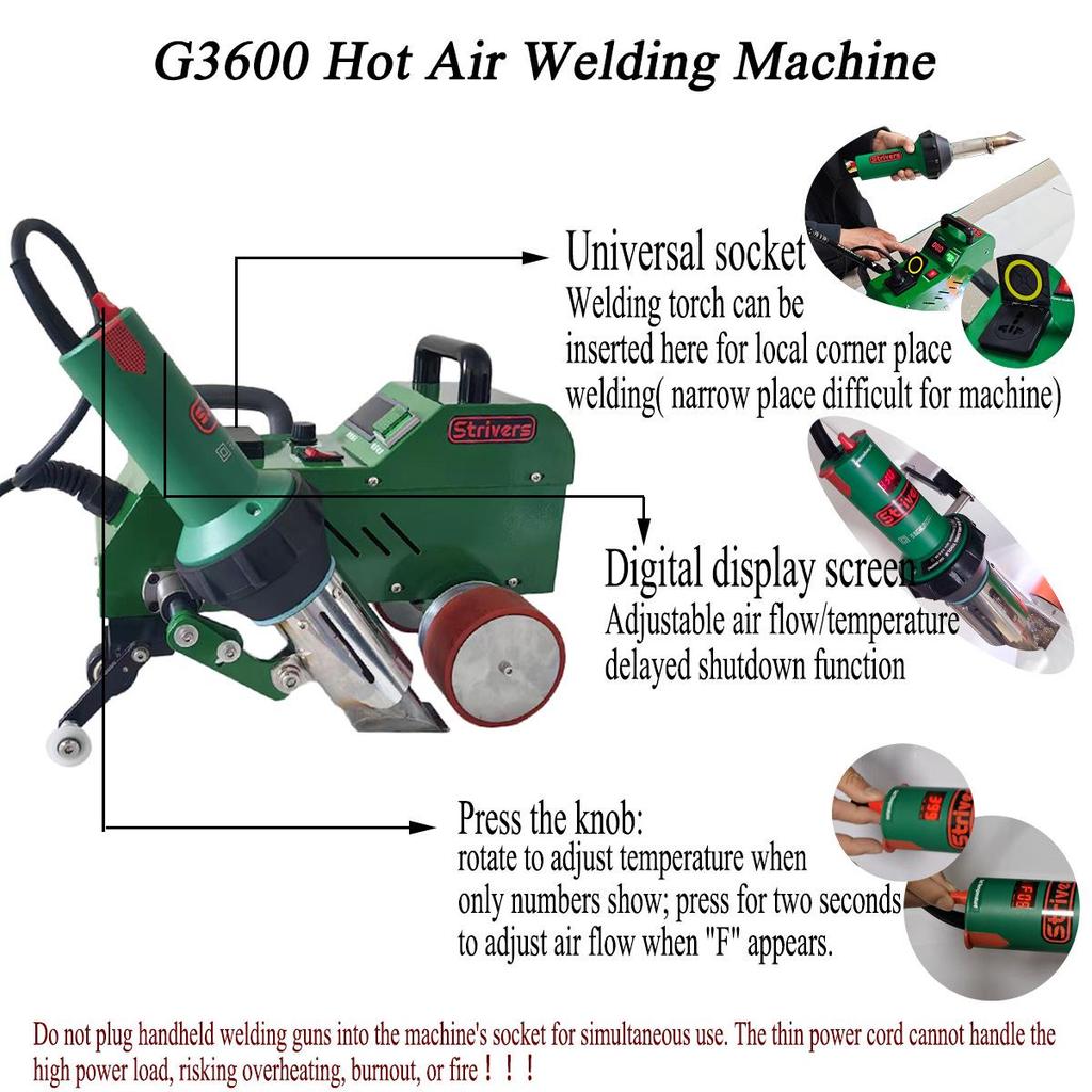 3600W PVC Tarpaulin Welder & TPO Heat Sealer for Advertising Printing and Roller Shutter Doors.
