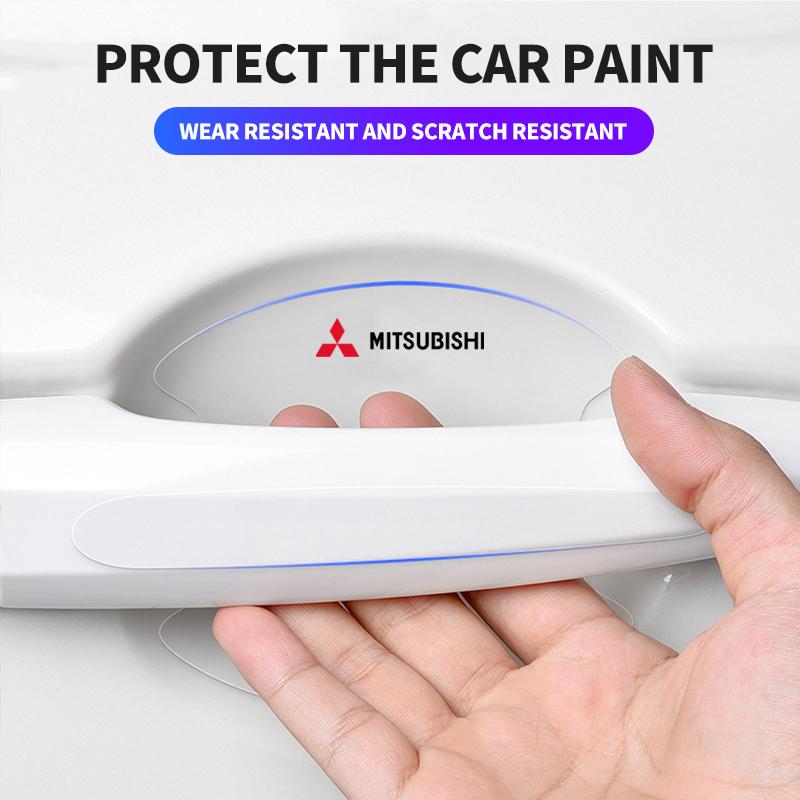 8pcs Car Door Handle Stickers Transparent Protector Film For Mitsubishi Mirage G4 DV5