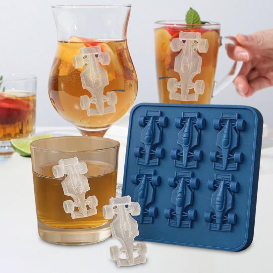 Racing Car Ice Mold Silicone Ice Tray for Whiskey Cocktails Juice BPA-Free Freezer Safe Family Gathering Essential