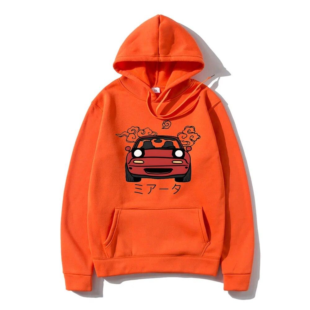 Anime Initial D Hoodie JDM Japanese Automotive Miata MX5 Printed Hoody Women Crewneck Sweatshirts Unisex Pullover Tops Unisex Clothing