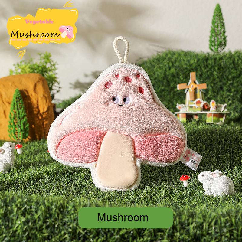 Pumpkin Shape Coral Fleece Hand Towel Three-layer Thick Super Absorbent Quick-drying Towels for Kitchen Bathroom Handkerchief