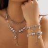 Hip-Hop Spice Girls Windstern Anhänger Halsketten Set, Mode Ccb Runde Perle Metallkette Halskette Damen