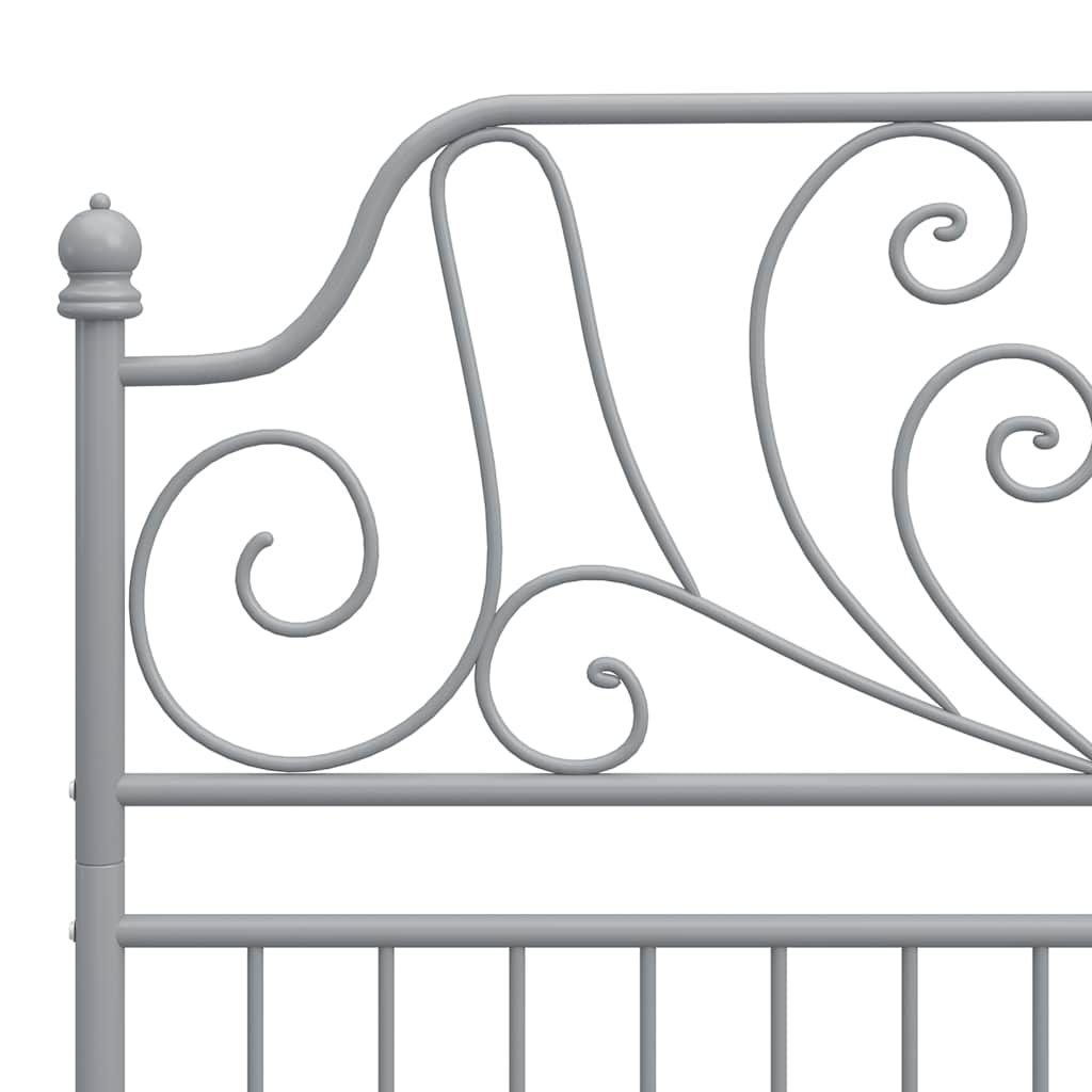 Vidaxl Bed Frame, Grey, Metal, 120 X 200 Cm
