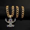 Jewelry Boys Hip Hop Rhinestone Necklace Fashion Stitch Pendant Old