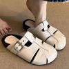Spring 2025 new French bag head slippers women lazy one pedal casual moral training half slippers women's shoes fashion