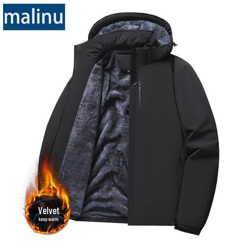 

Men s Winter Windproof Fleece-Lined Cotton Coat & Warm Jacket Set, In Stock L (95-115 jin)