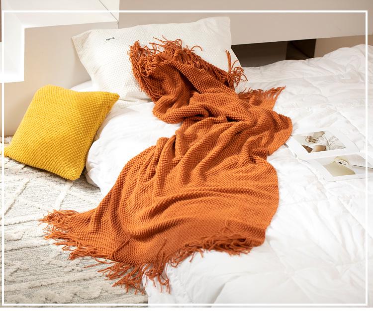 Nordic Retro Knitted Blanket – Perfect for Bedroom, Office, Airplane, or Air Conditioning Use.
