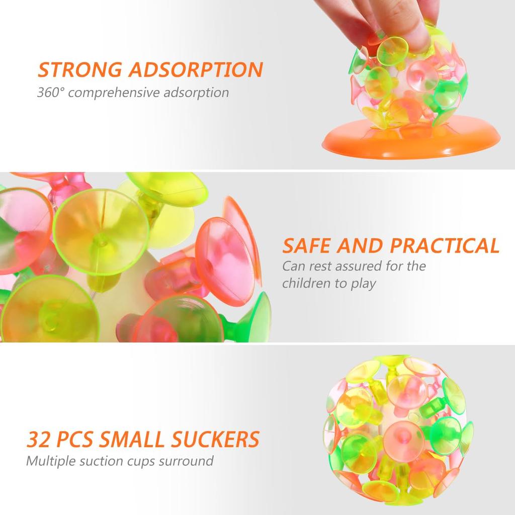 Toyvian Suction Cup Toys, Suction Balls, Bounce Balls, PVC Ball Toys, Fun for Bathtime and Parent-Child Play, Gift for Boys and Girls, 10 Pieces