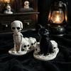 Halloween Dog Resin Figurine Distressed Vintage Skeleton for Tabletop Fireplace Decor
