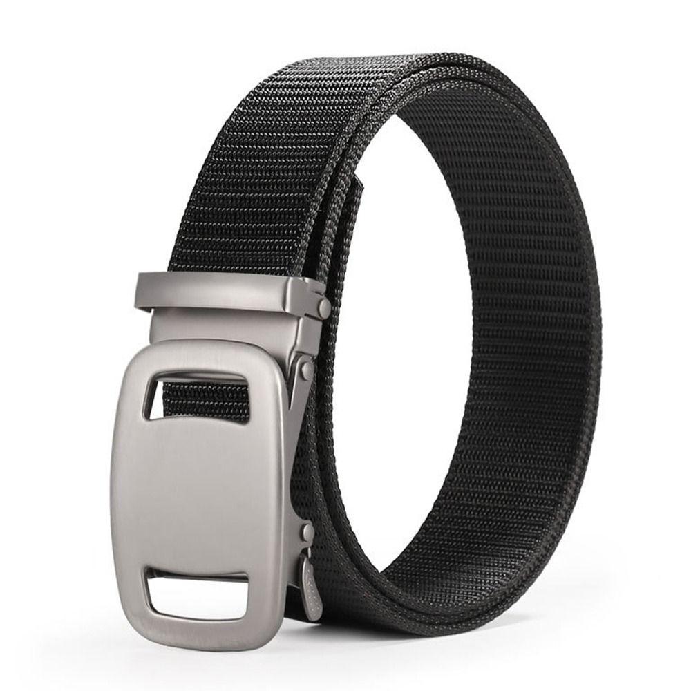 Simple Wild Style Automatic Buckle Waistband Luxury Brand Canvas Strap Men Nylon Braided Belt