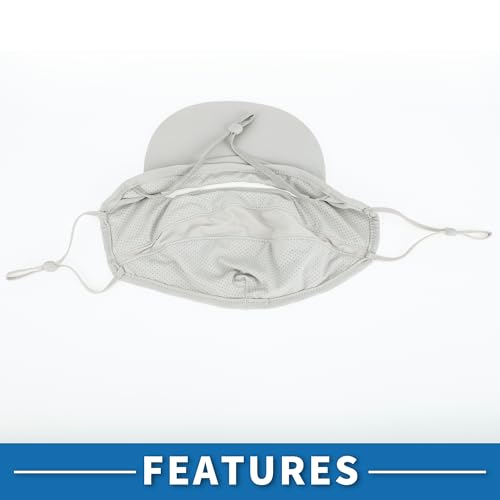 [A ABSOPRO] Face Mask for Summer, Cool, Face Cover, Ear-Hanging, with Brim, Adjustable, UV Protection, Face, Sunscreen, Breathable, Sweat Absorbe