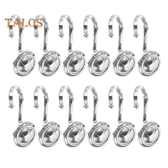 

12 шт. крючков для душевой занавески, устойчивые к коррозии, простая установка, декоративные металлические крючки для душевой занавески серебряный