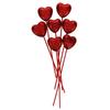 10pcs Reusable Glitter Hearts Stick DIY Flower Bouquet Vase Pick Stick Foam Red Heart Branch Valentine's Day