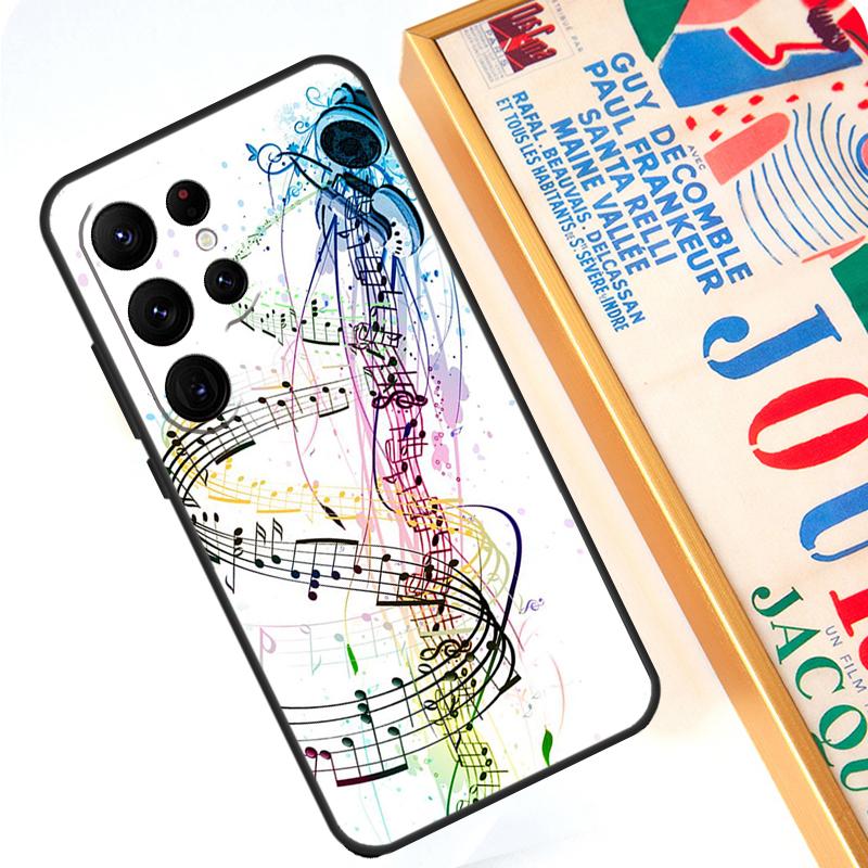 Music Note Musical Treble Clef Case For Samsung Galaxy S24 S23 Ultra S22 Note 20 Note 10 Plus S8 S9 S10 S21 S20 FE Cover