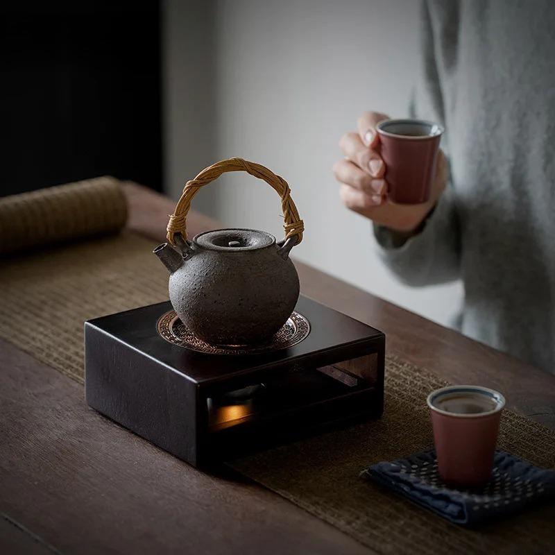 Antique Bamboo Warm Tea Table Heating Warm Tea Stove Base Household Japanese Flavoring Device Frying Baking Baking Tools