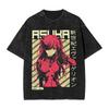 EVA Unit-01 Neon Genesis Evangelion Graphic Print T-shirt Men Women Vintage Washed Cotton Summer New Tee Streetwear Harajuku Style Loose Oversized Top