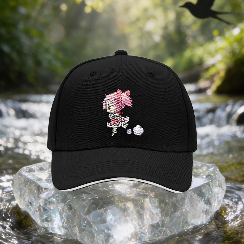 1pcs Pink Anime Running Girl Baseball Cap Suitable for Travel, Parties, Birthdays, Lightweight Adjustable Unisex Hat with Runnin